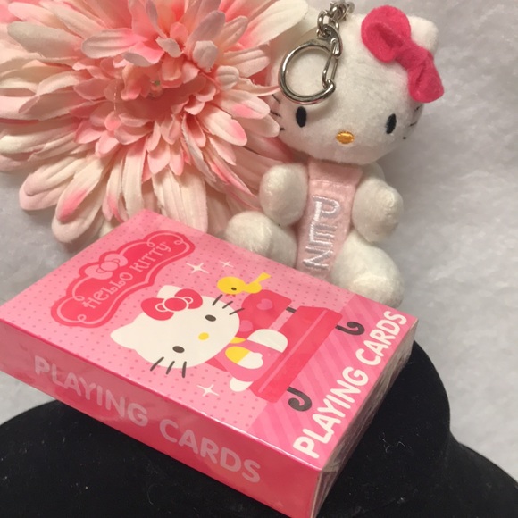 Hello kitty set Vintage belt loop Hello Kitty Pez case w/ playing card - Japan - Picture 2 of 13
